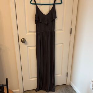 Women's Charcoal Ruffle Maxi Dress - Brand
